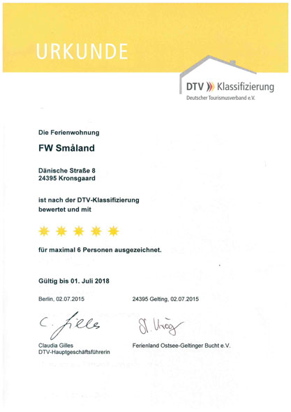 Ausgezeichnet vom DTV mit 5 Sternen
