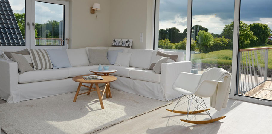 Das Wohnzimmer der Wohnung Langeland.