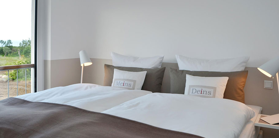Das Schlafzimmer der Wohnung Langeland.