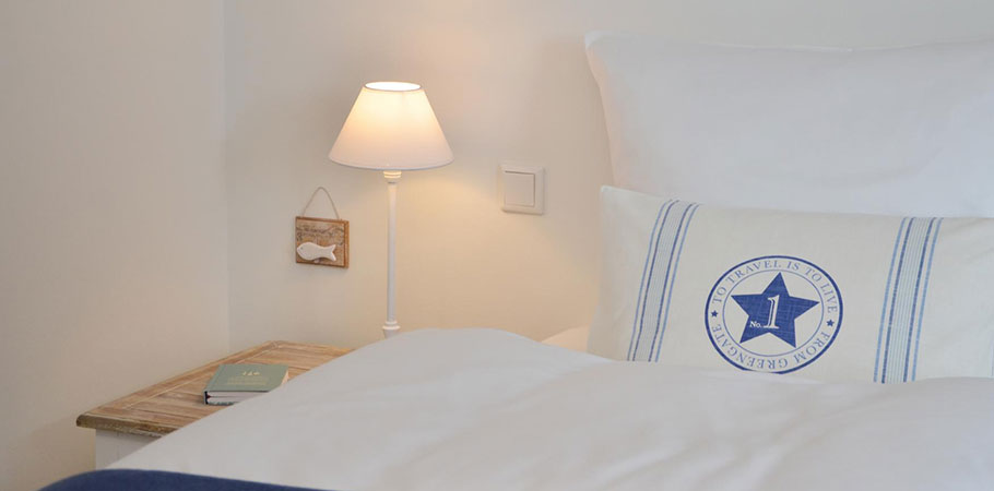 Das Schlafzimmer der Wohnung Skagen.
